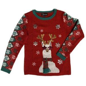 Target Kids Red Llama Christmas Sweater - XL